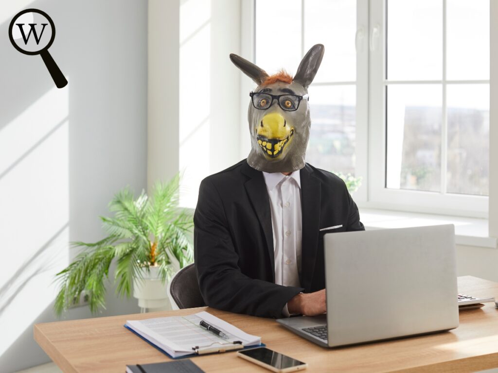 Man in a donkey Head