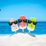 Popsicle wearing glasses in beach