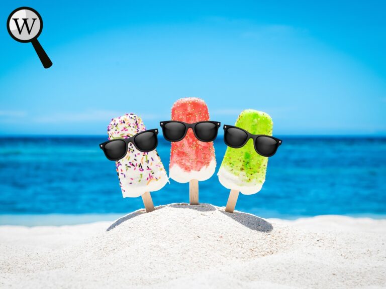 Popsicle wearing glasses in beach
